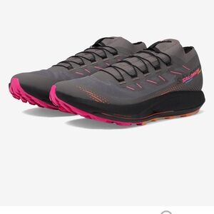 Salomon Gray and Pink Athletic Trail Shoes